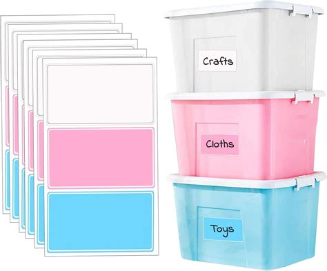 removable labels for storage bins